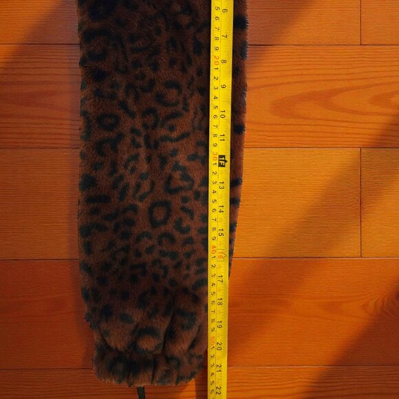 Nine West Faux Fur Leopard Print Hooded Jacket XS – Soft & Stylish - Picture 7 of 11